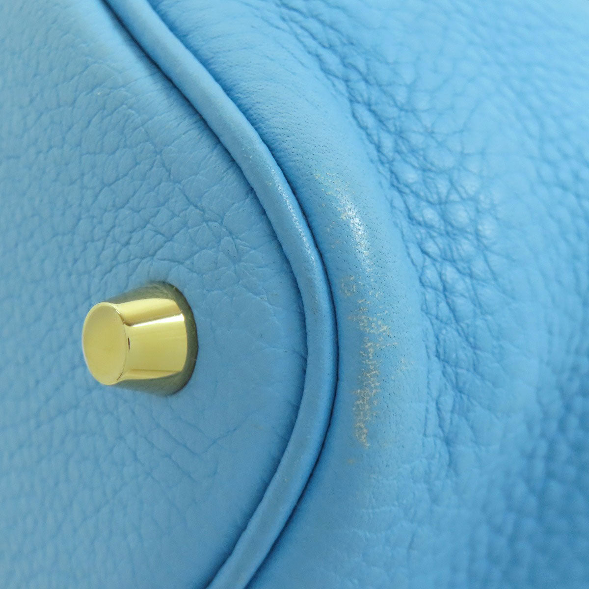 HERMES Handbag Taurillon Clemence blue Picotin Lock PM Gold Metal