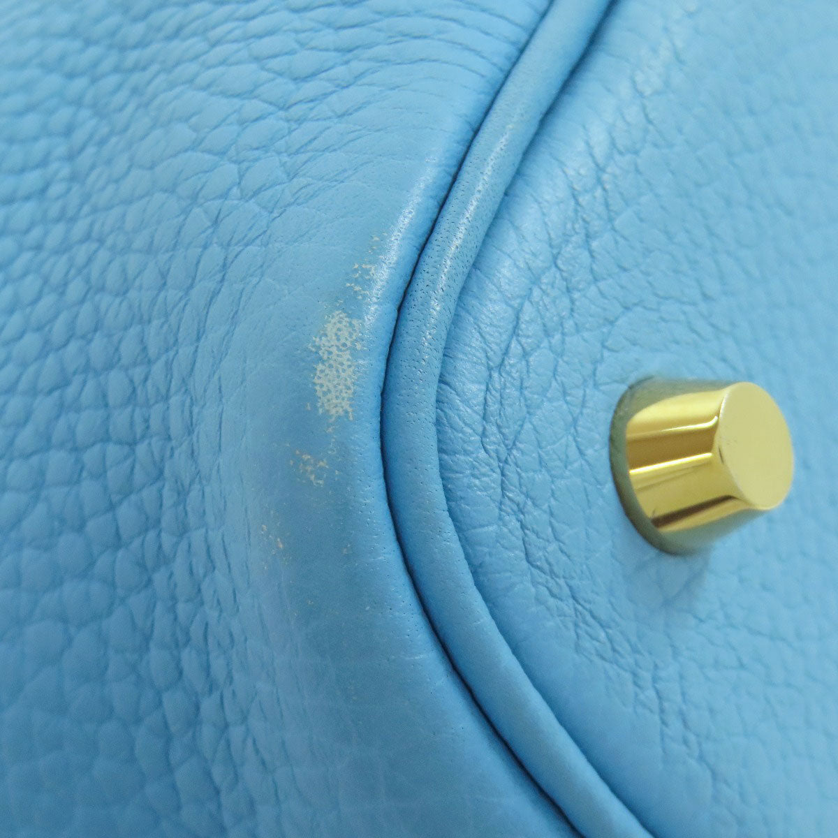 HERMES Handbag Taurillon Clemence blue Picotin Lock PM Gold Metal