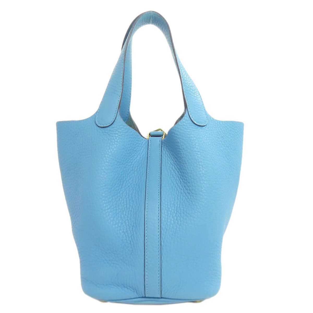 HERMES Handbag Taurillon Clemence blue Picotin Lock PM Gold Metal
