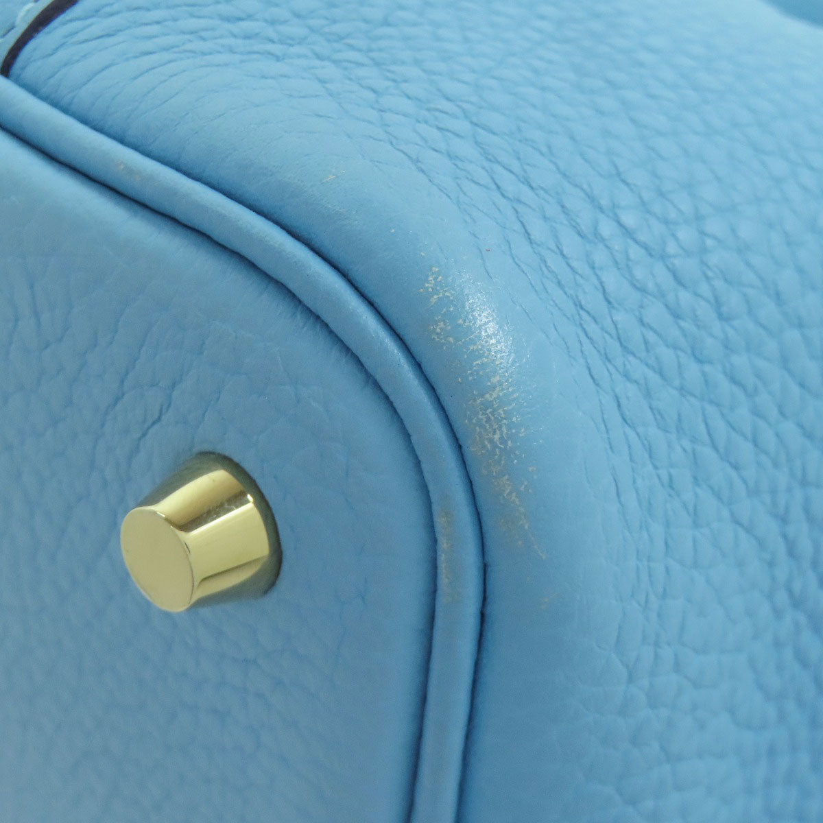 HERMES Handbag Taurillon Clemence blue Picotin Lock PM Gold Metal