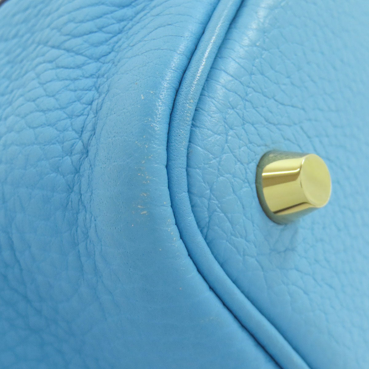 HERMES Handbag Taurillon Clemence blue Picotin Lock PM Gold Metal