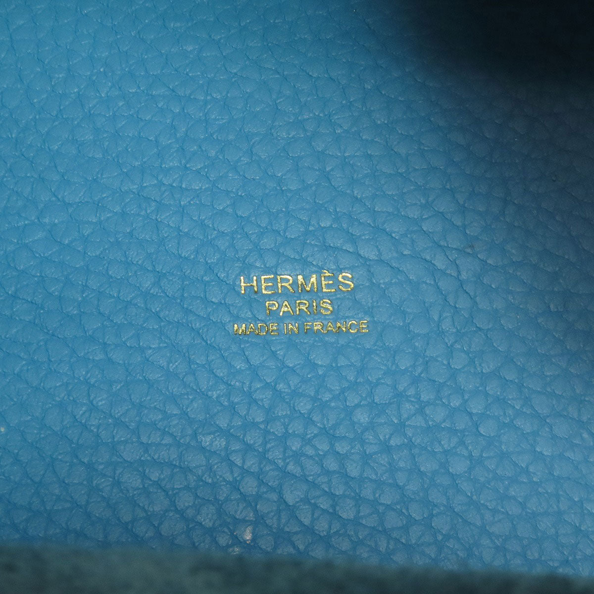 HERMES Handbag Taurillon Clemence blue Picotin Lock PM Gold Metal
