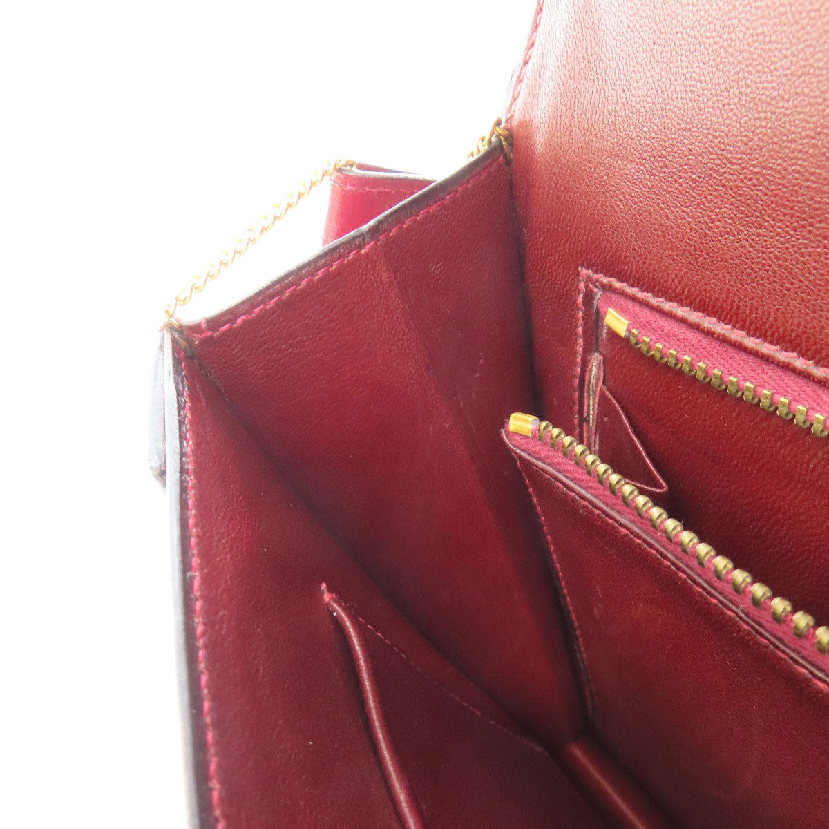 HERMES Shoulder Bag Box scarf Red Riddi Gold Metal