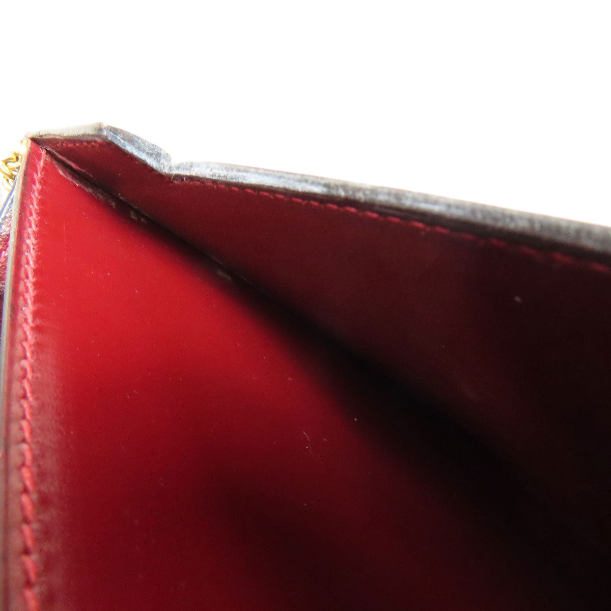 HERMES Shoulder Bag Box scarf Red Riddi Gold Metal