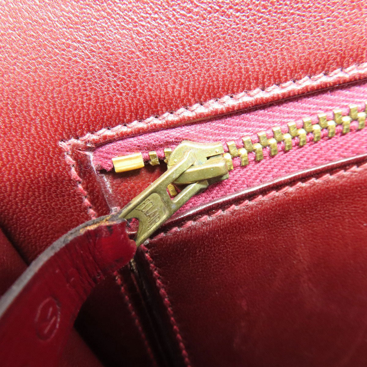 HERMES Shoulder Bag Box scarf Red Riddi Gold Metal