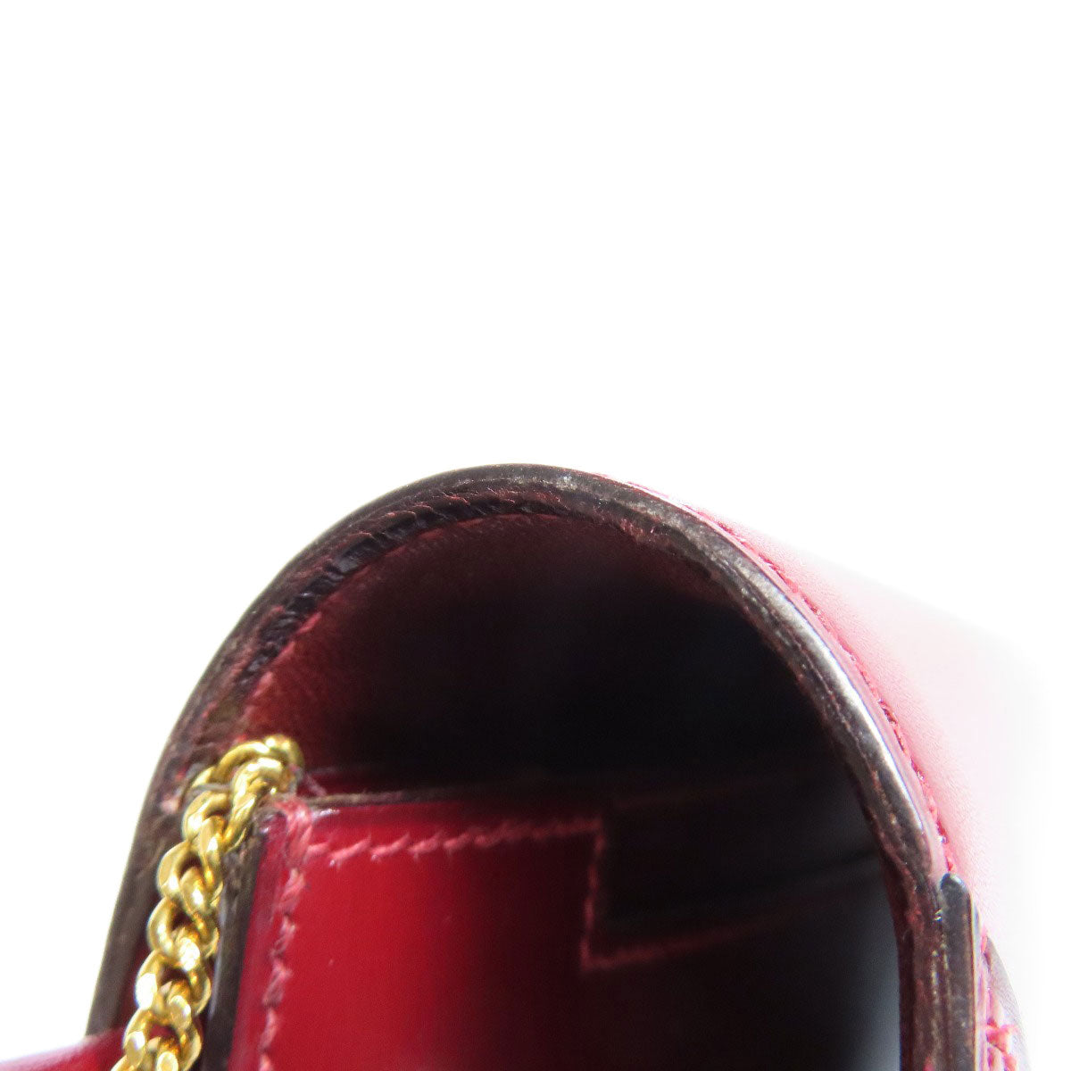 HERMES Shoulder Bag Box scarf Red Riddi Gold Metal