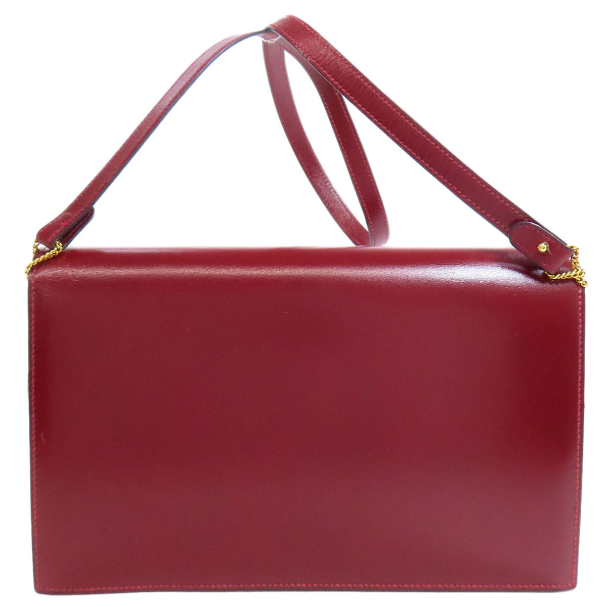 HERMES Shoulder Bag Box scarf Red Riddi Gold Metal