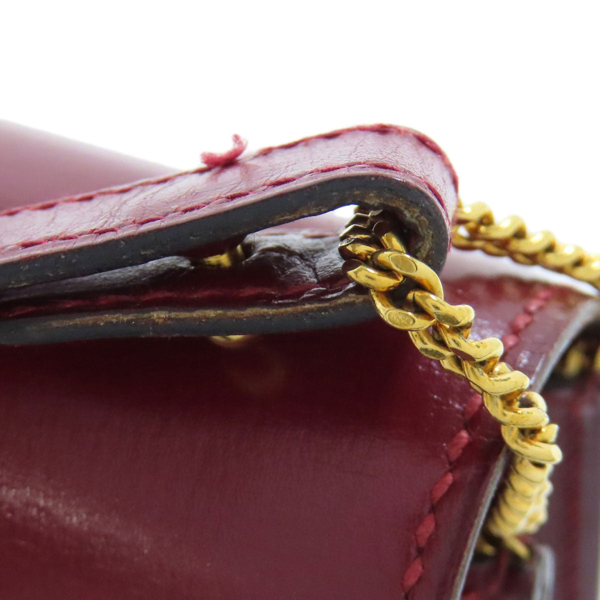 HERMES Shoulder Bag Box scarf Red Riddi Gold Metal
