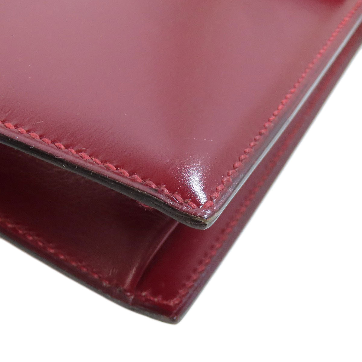 HERMES Shoulder Bag Box scarf Red Riddi Gold Metal