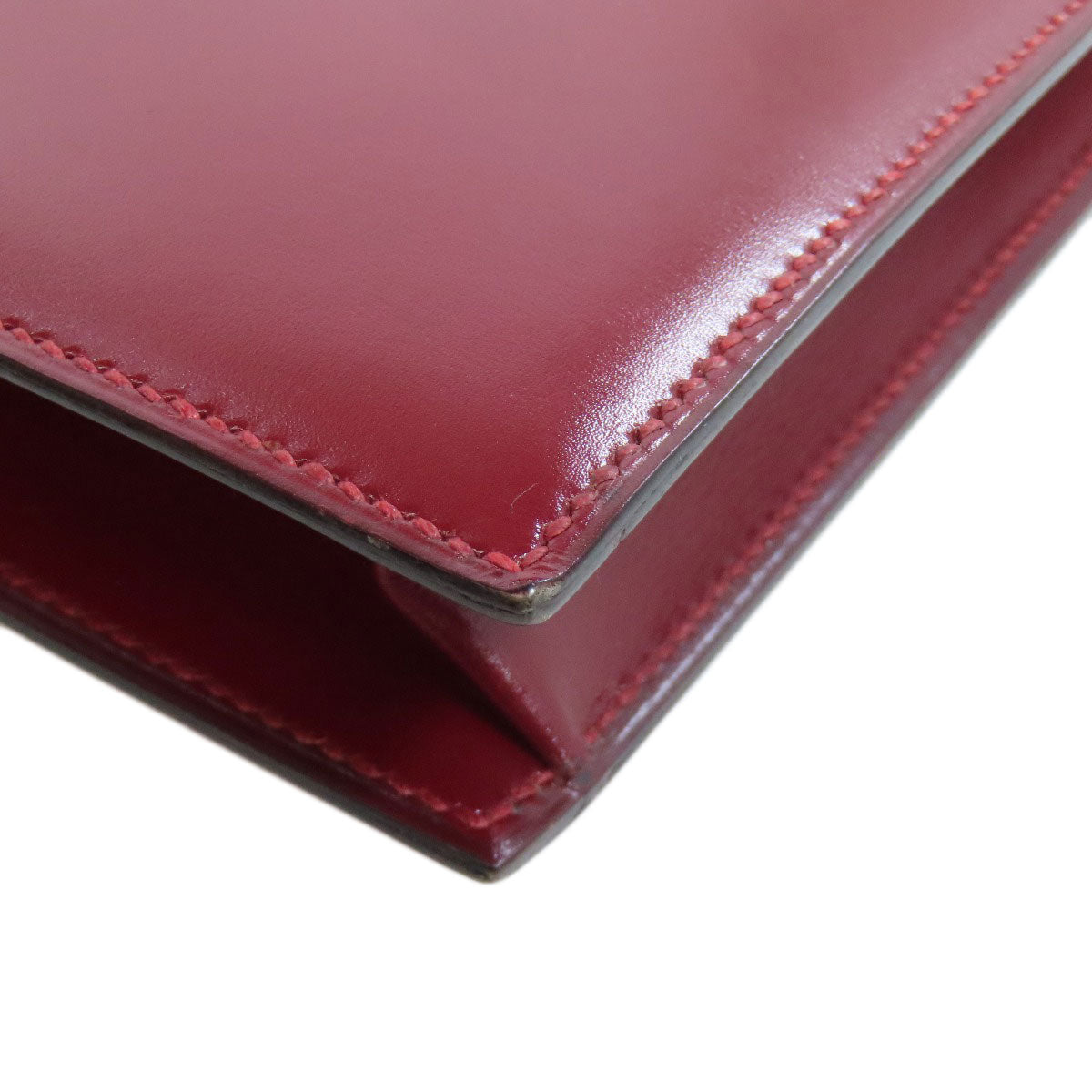 HERMES Shoulder Bag Box scarf Red Riddi Gold Metal