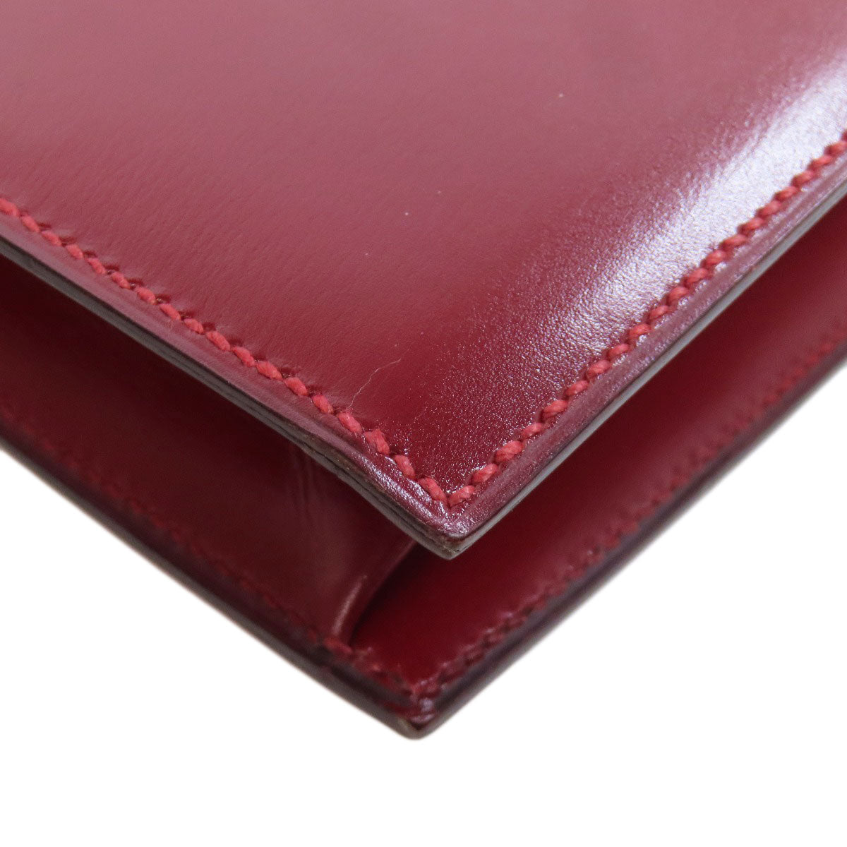 HERMES Shoulder Bag Box scarf Red Riddi Gold Metal