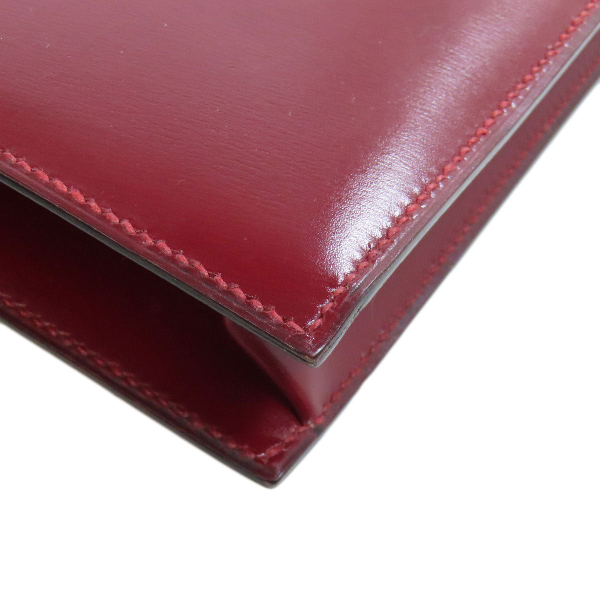 HERMES Shoulder Bag Box scarf Red Riddi Gold Metal