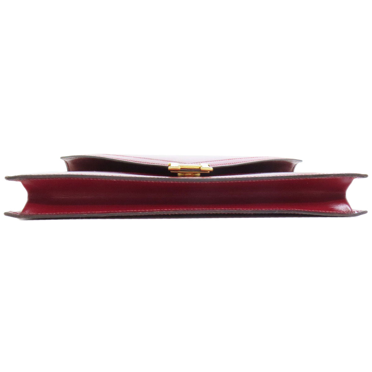 HERMES Shoulder Bag Box scarf Red Riddi Gold Metal