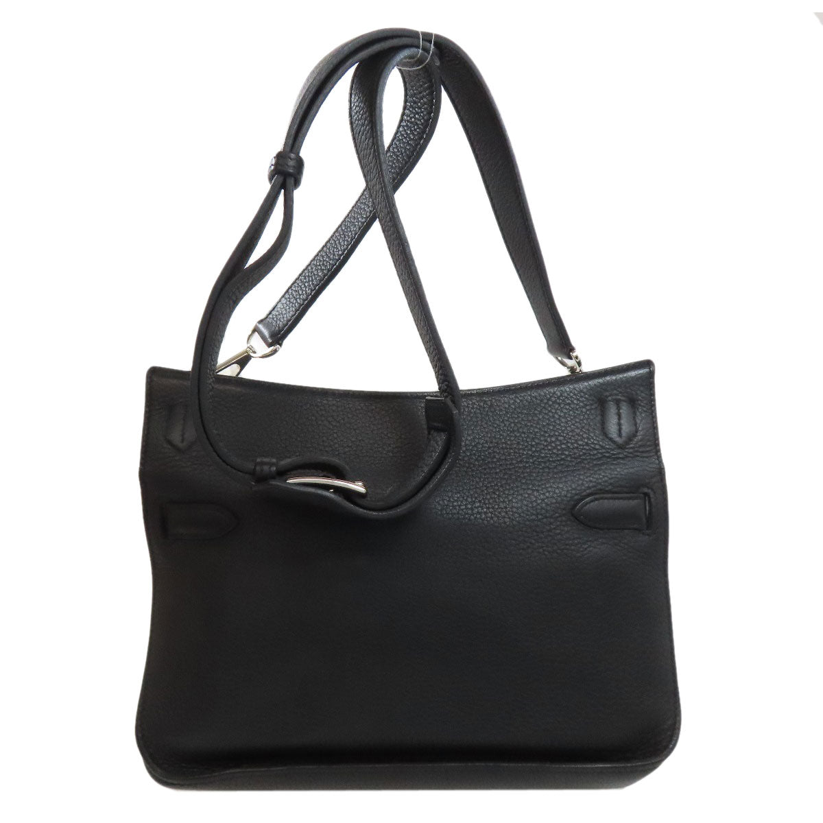 HERMES Shoulder Bag Taurillon Clemence black Gypsiere 28 SilverMetal