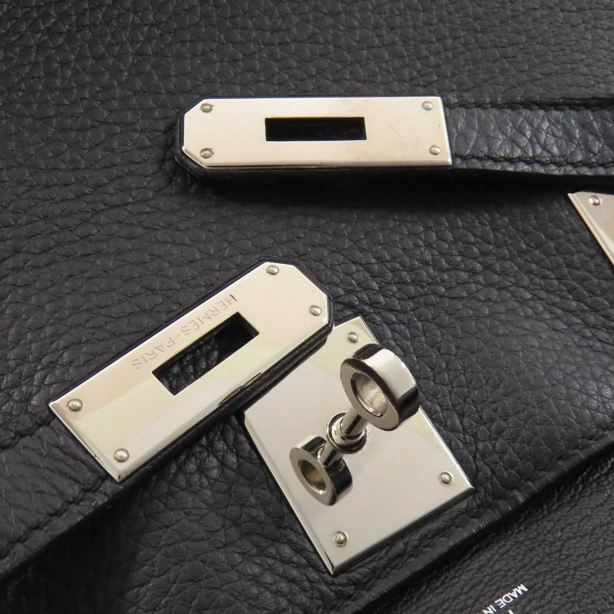 HERMES Shoulder Bag Taurillon Clemence black Gypsiere 28 SilverMetal