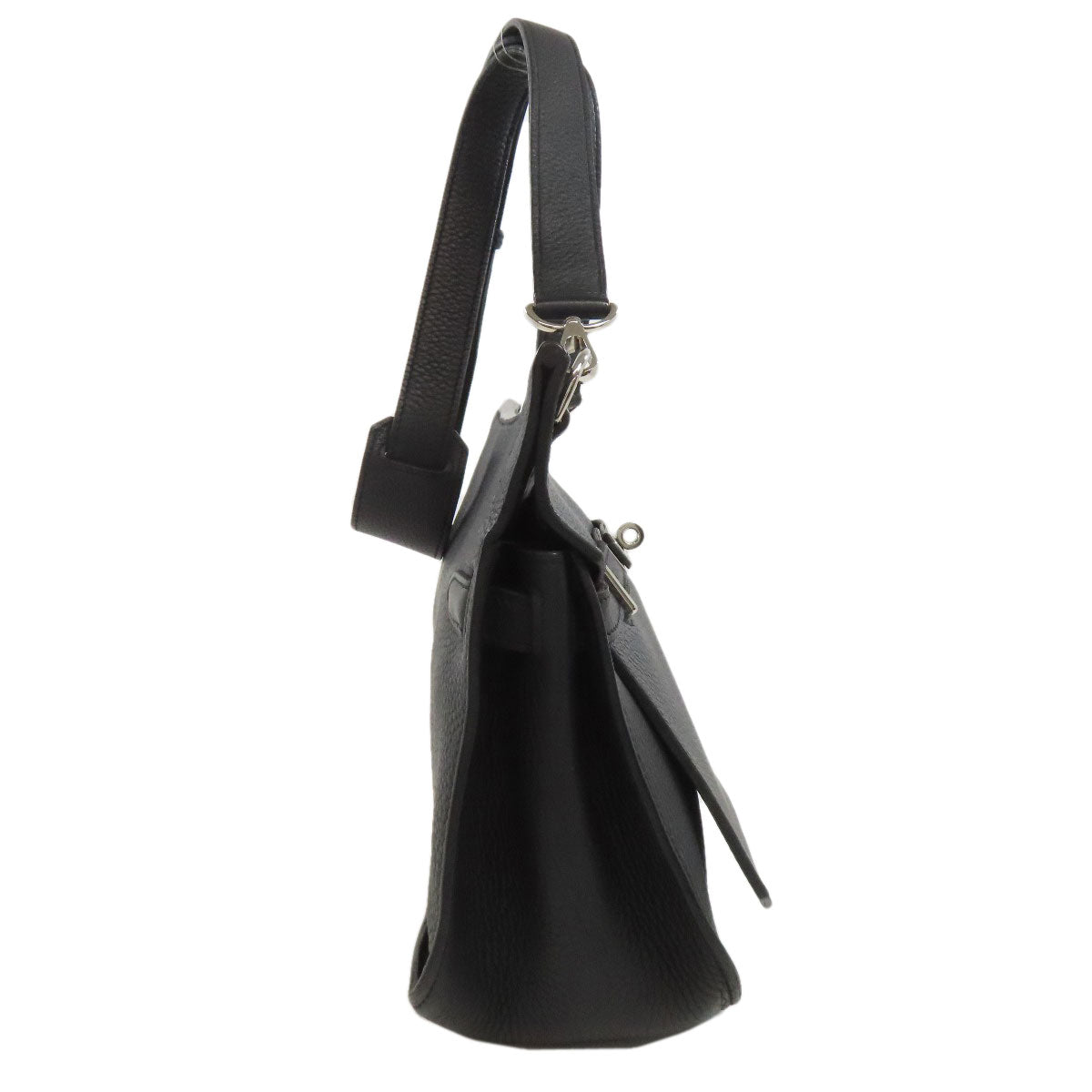 HERMES Shoulder Bag Taurillon Clemence black Gypsiere 28 SilverMetal