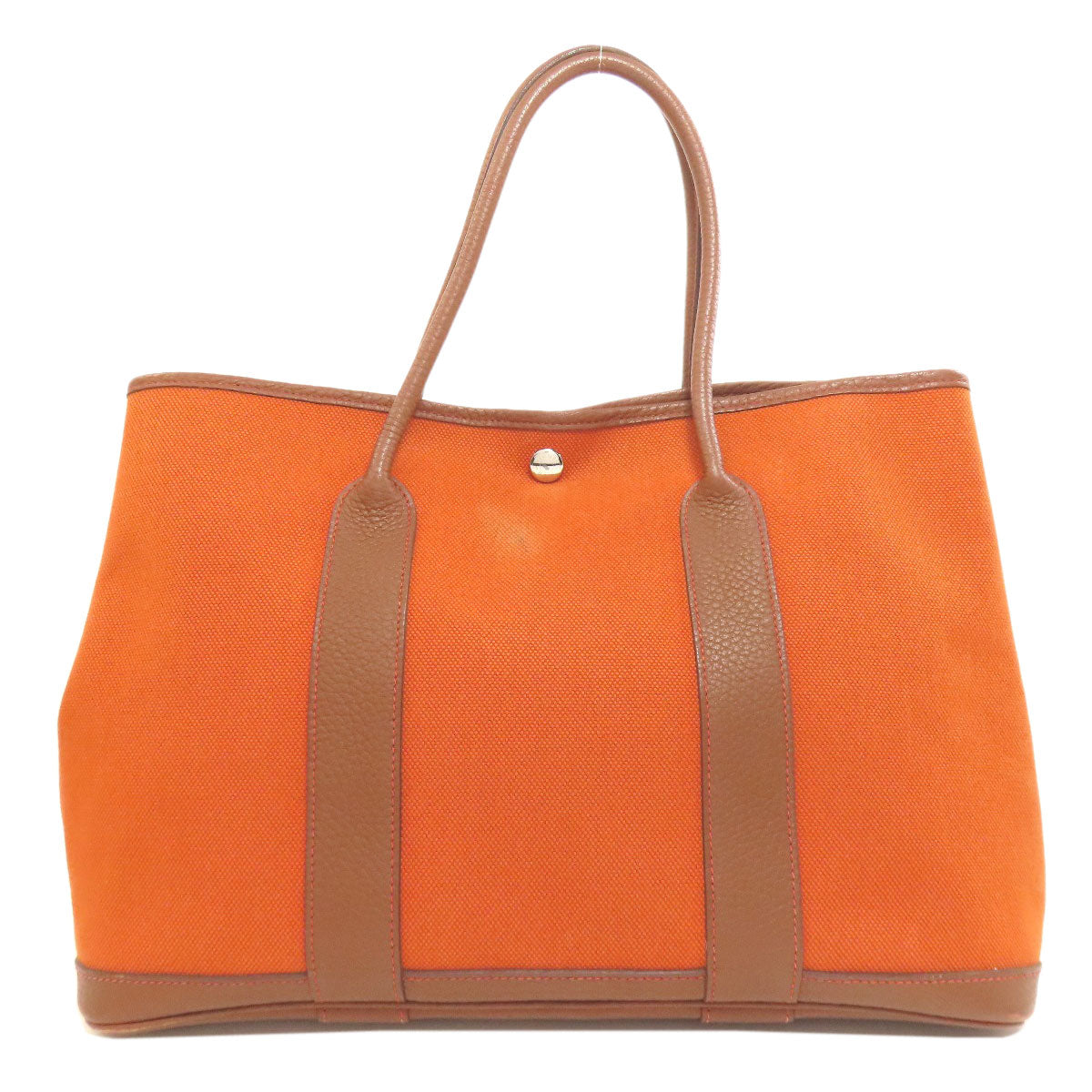 HERMES Tote Bag Tower ash Orange Garden Party PM SilverMetal