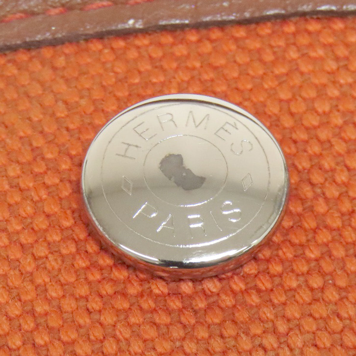 HERMES Tote Bag Tower ash Orange Garden Party PM SilverMetal