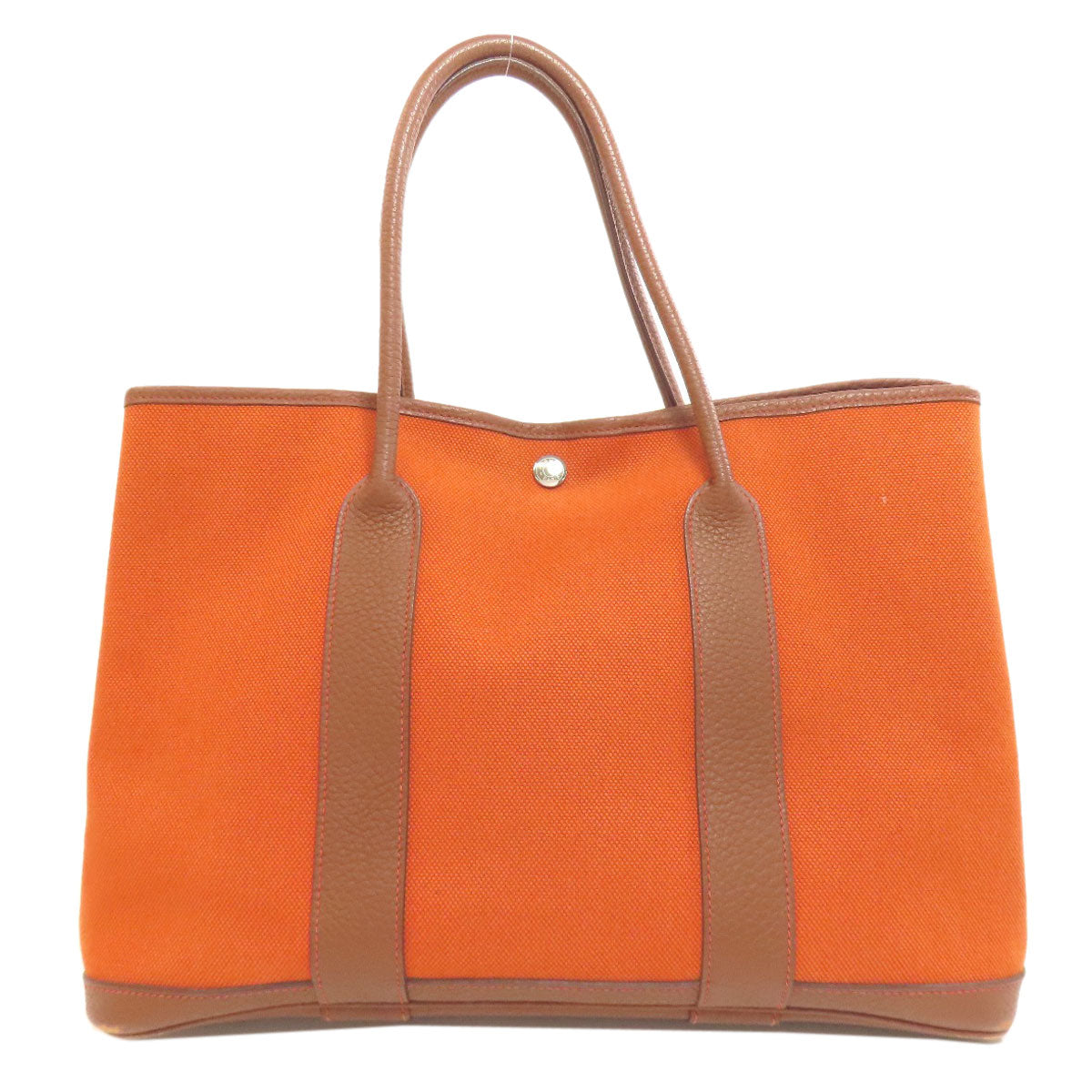 HERMES Tote Bag Tower ash Orange Garden Party PM SilverMetal