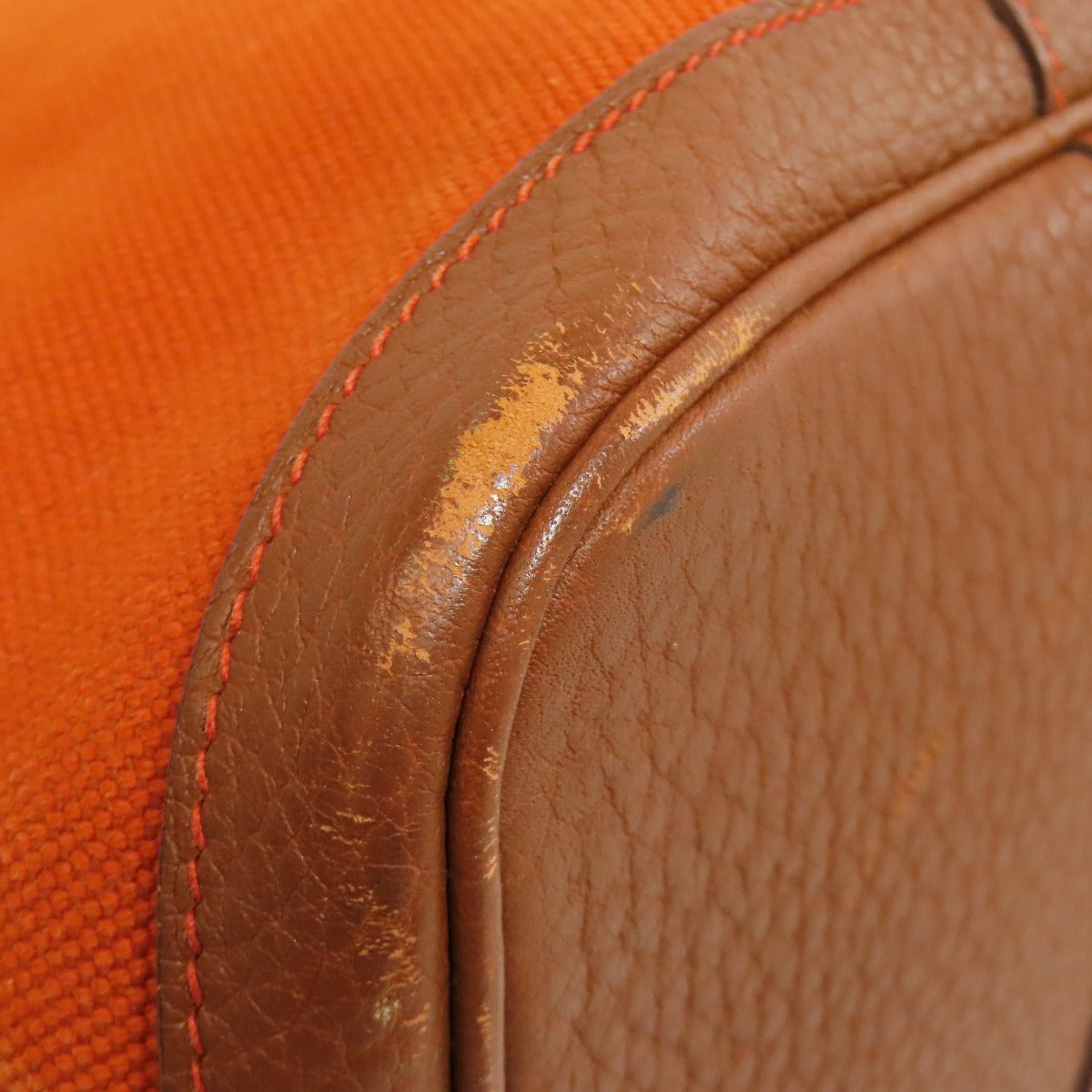 HERMES Tote Bag Tower ash Orange Garden Party PM SilverMetal
