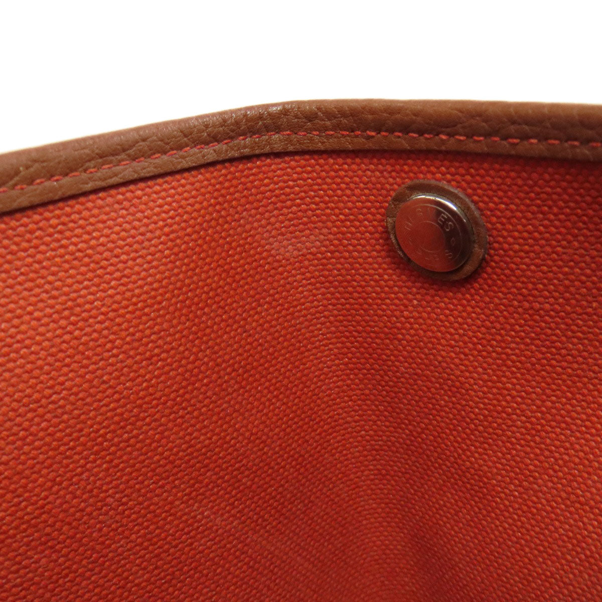 HERMES Tote Bag Tower ash Orange Garden Party PM SilverMetal