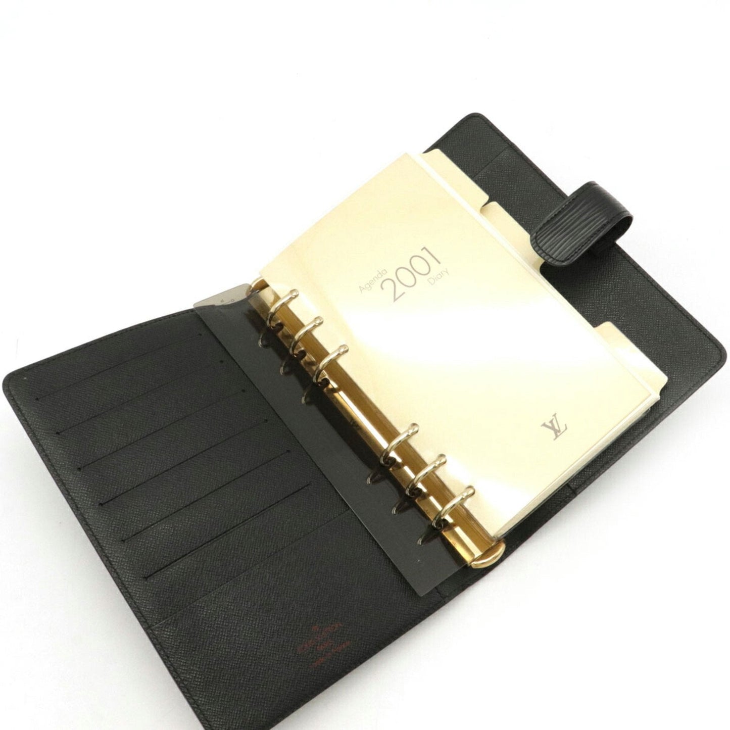 Louis Vuitton Black Leather Couverture agenda de poche wallet accessories