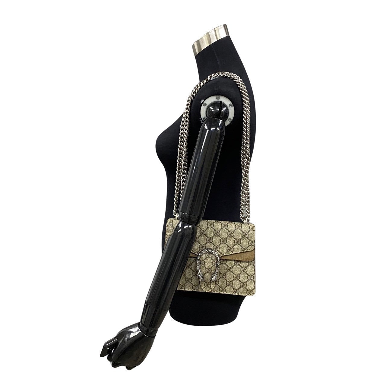 GUCCI Shoulder Bag leather Brown Dionysus