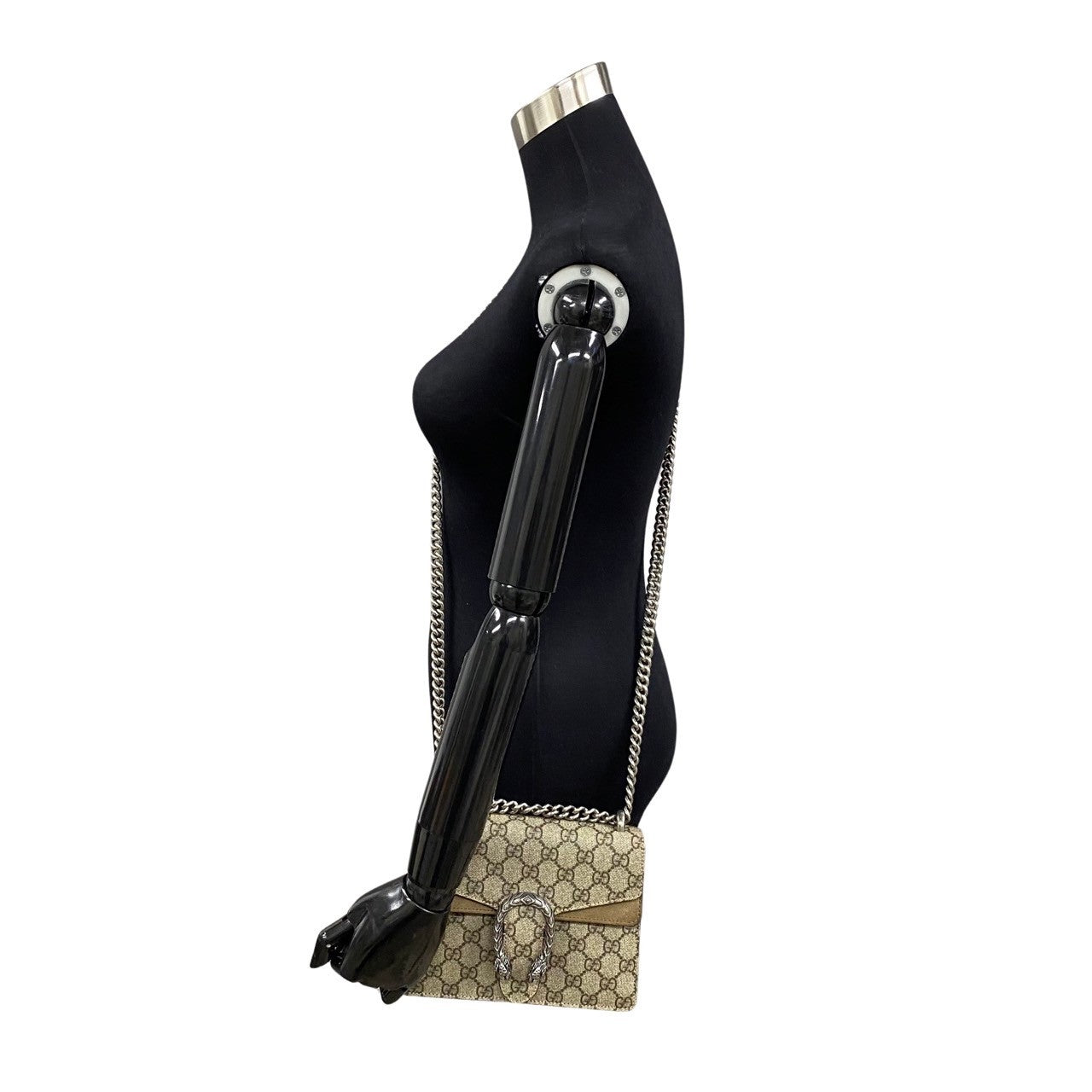 GUCCI Shoulder Bag leather Brown Dionysus