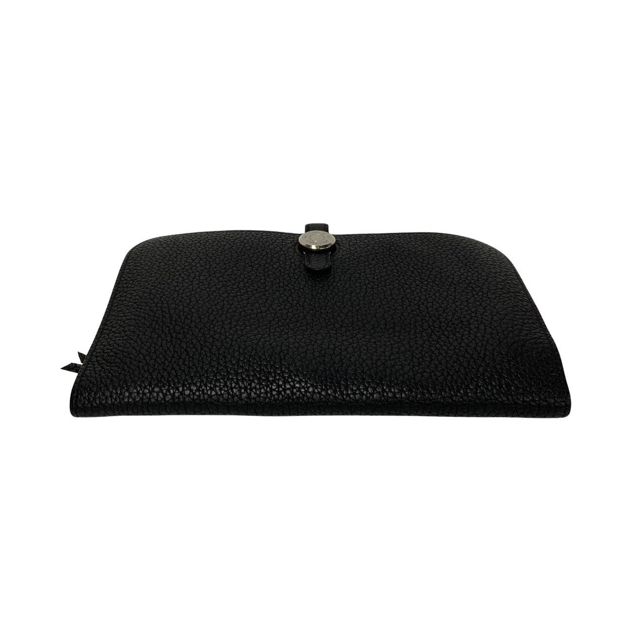 HERMES Long Wallet Purse Togo black Dogon GM