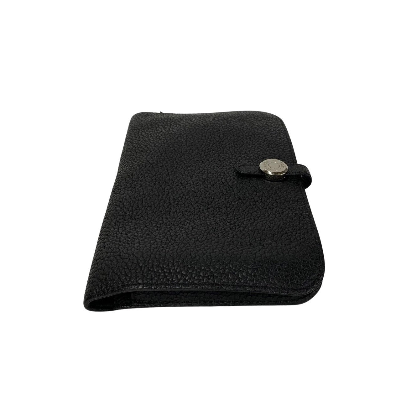 HERMES Long Wallet Purse Togo black Dogon GM