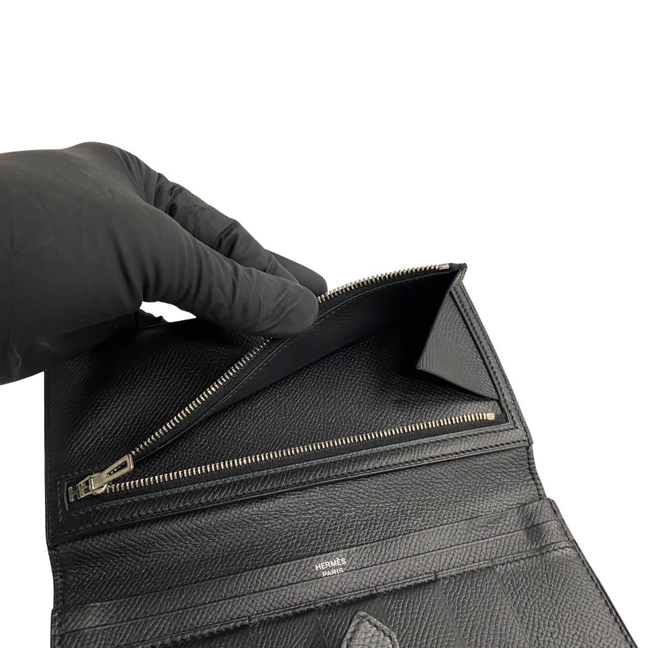 HERMES Long Wallet Purse Epsom black Beansufla