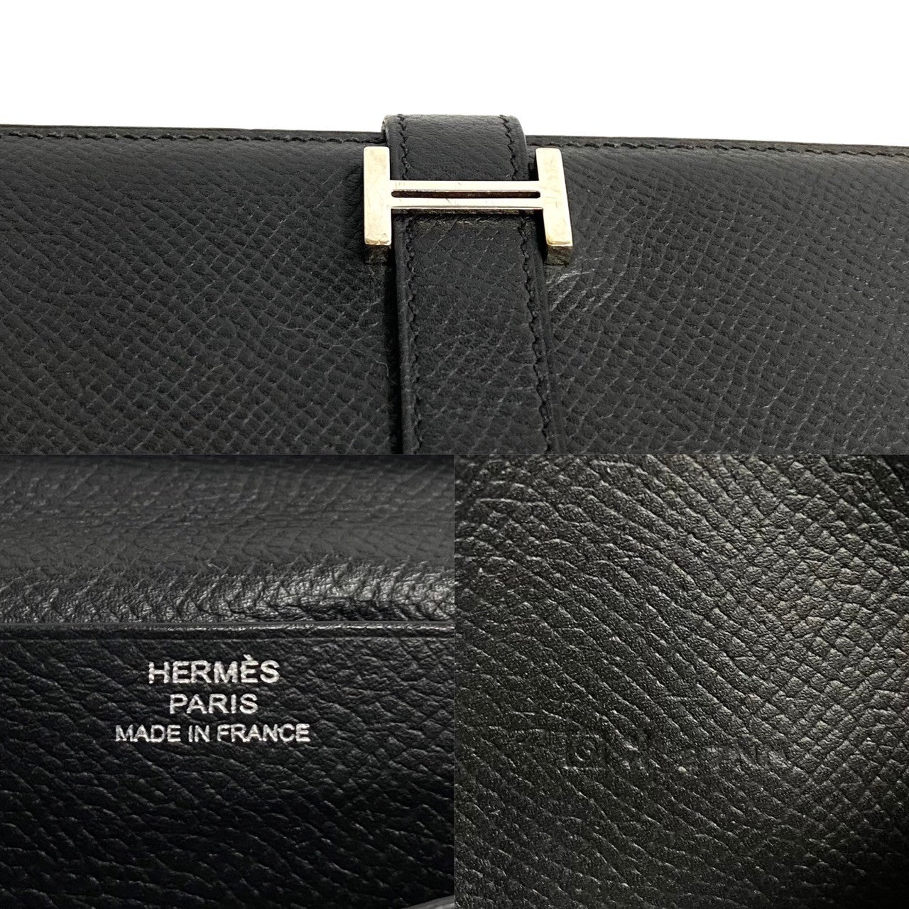 HERMES Long Wallet Purse Epsom black Beansufla