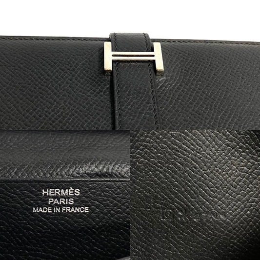 HERMES Long Wallet Purse Epsom black Beansufla