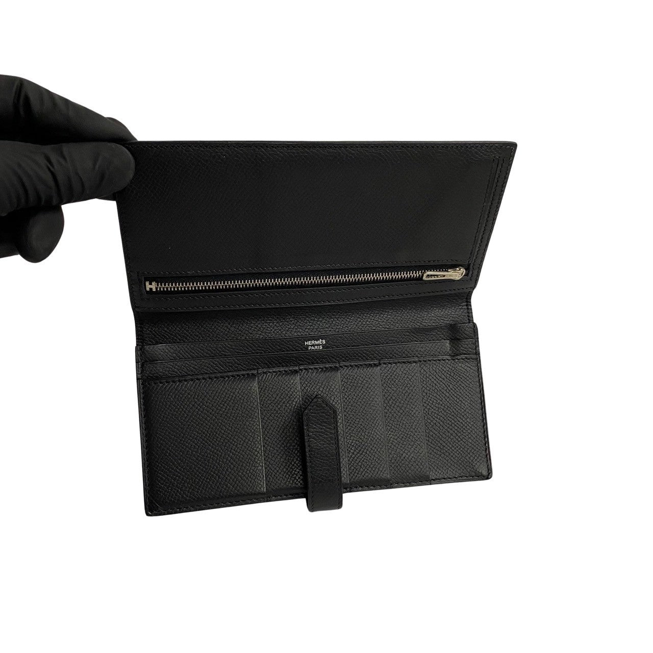 HERMES Long Wallet Purse Epsom black Beansufla