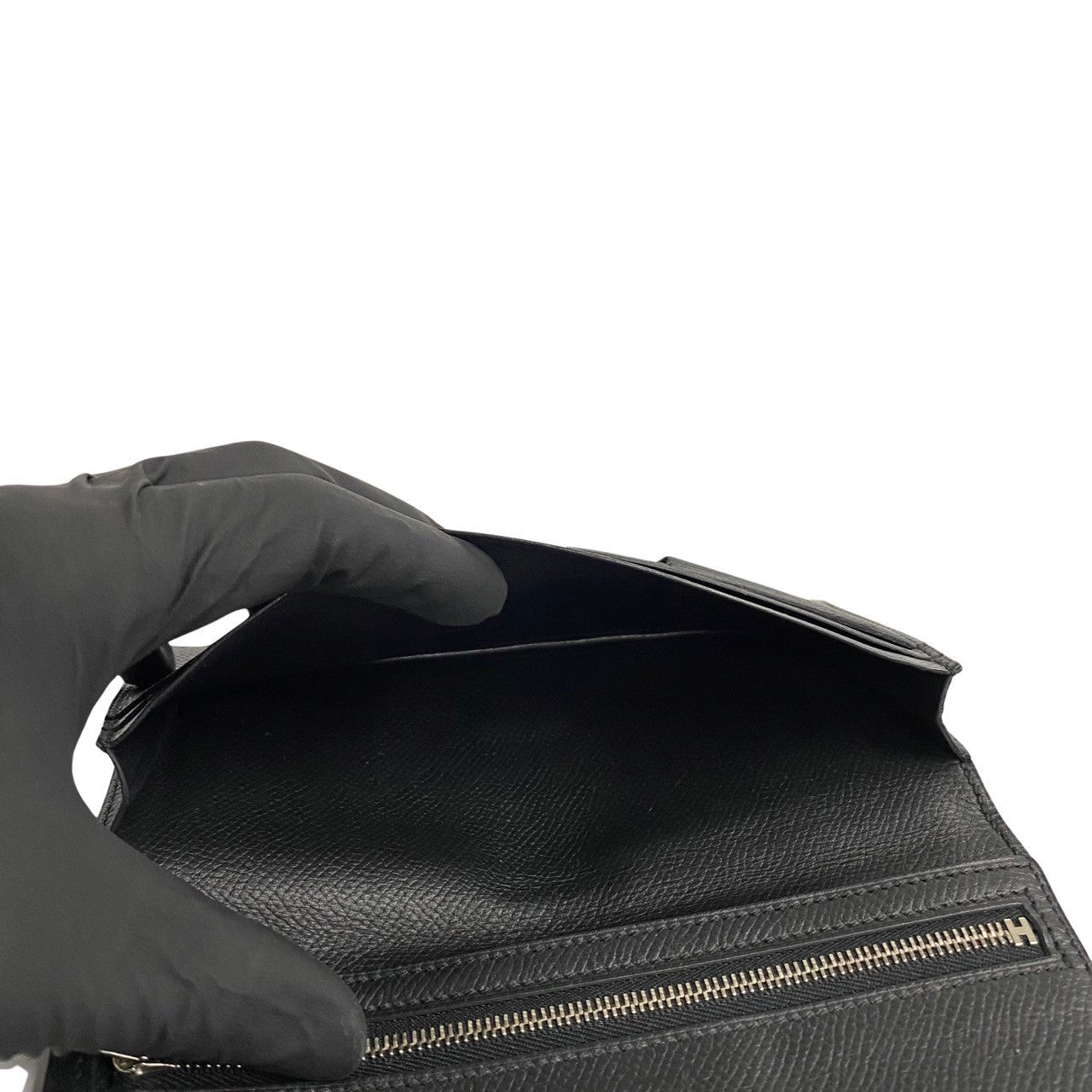 HERMES Long Wallet Purse Epsom black Beansufla