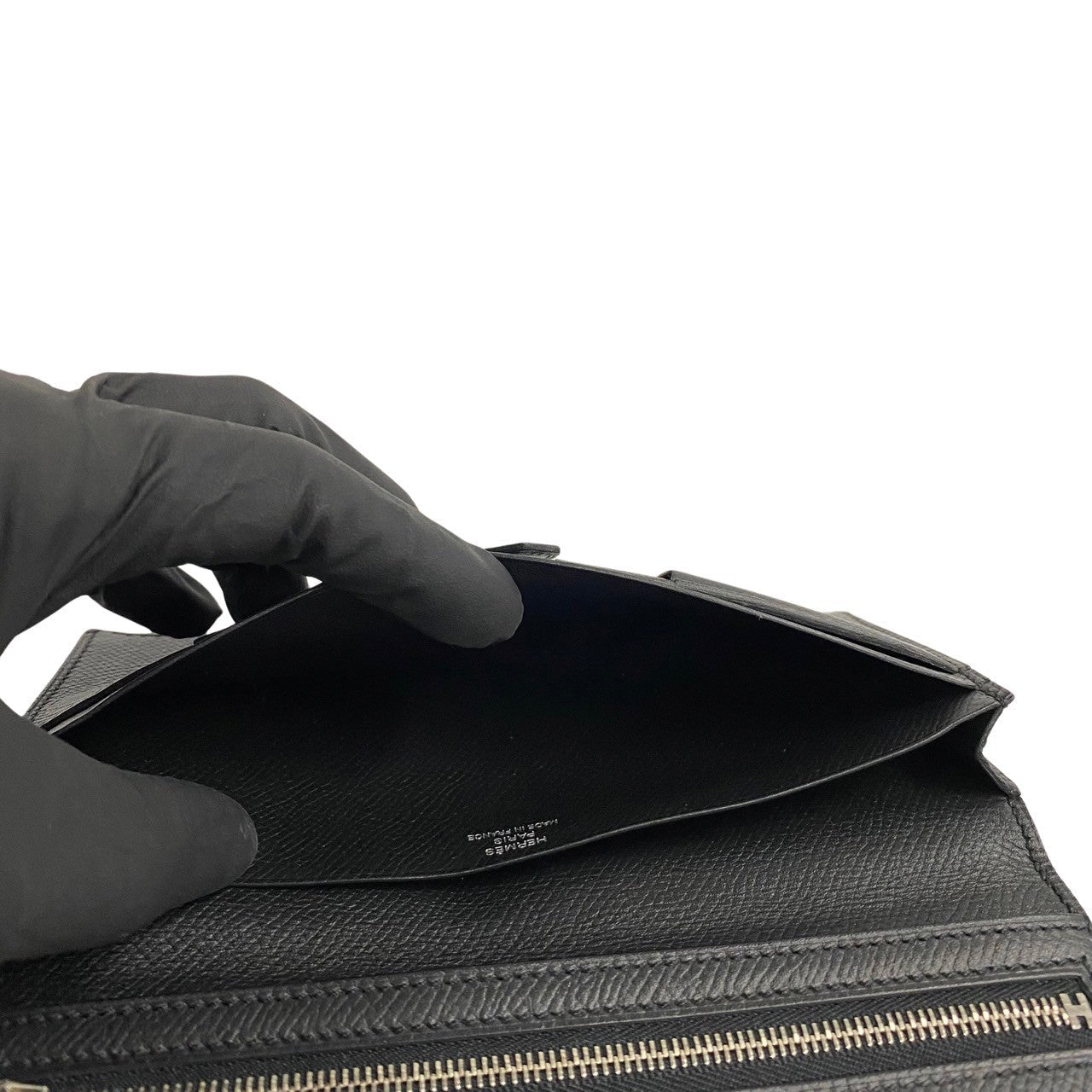 HERMES Long Wallet Purse Epsom black Beansufla