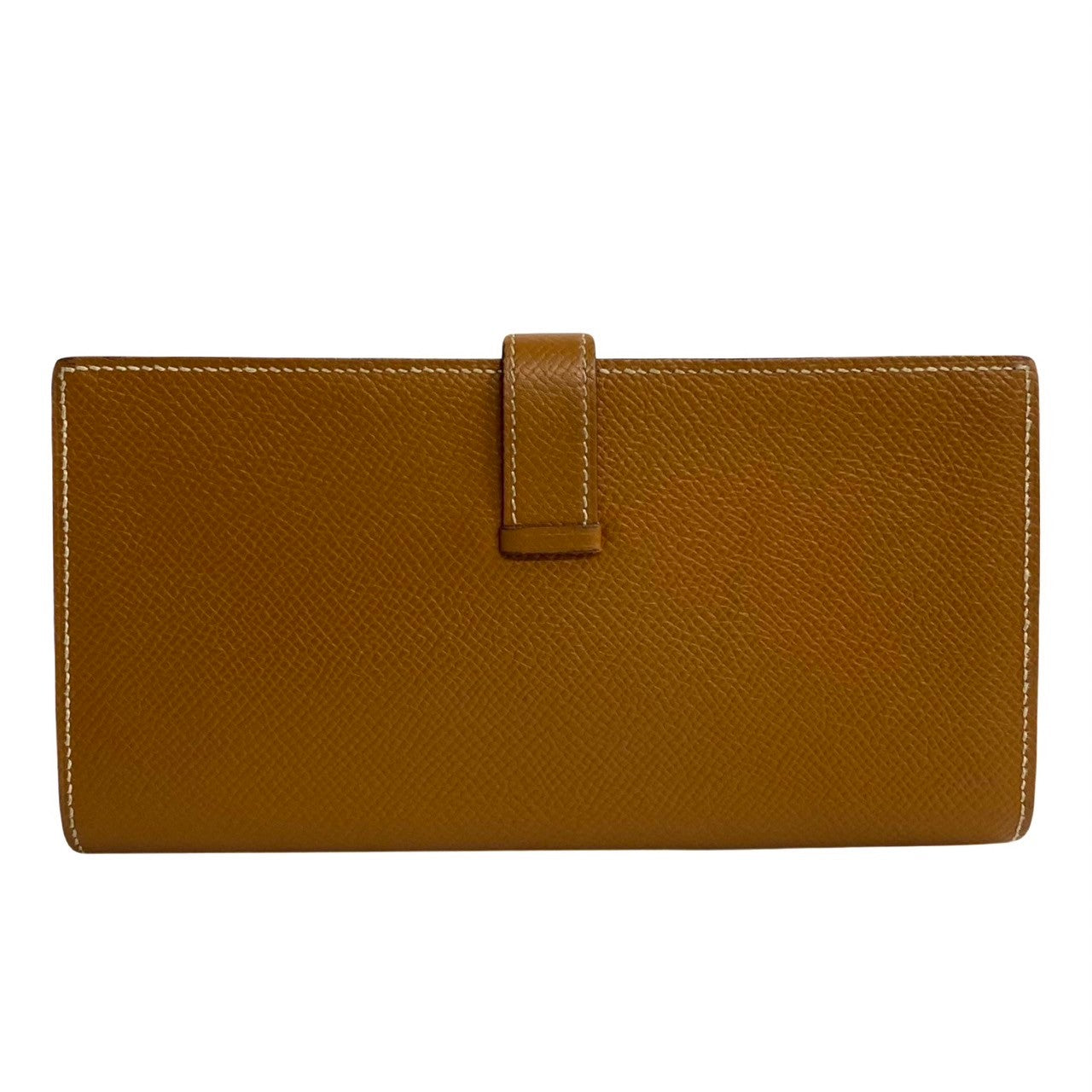 HERMES Long Wallet Purse leather Brown Beansufla