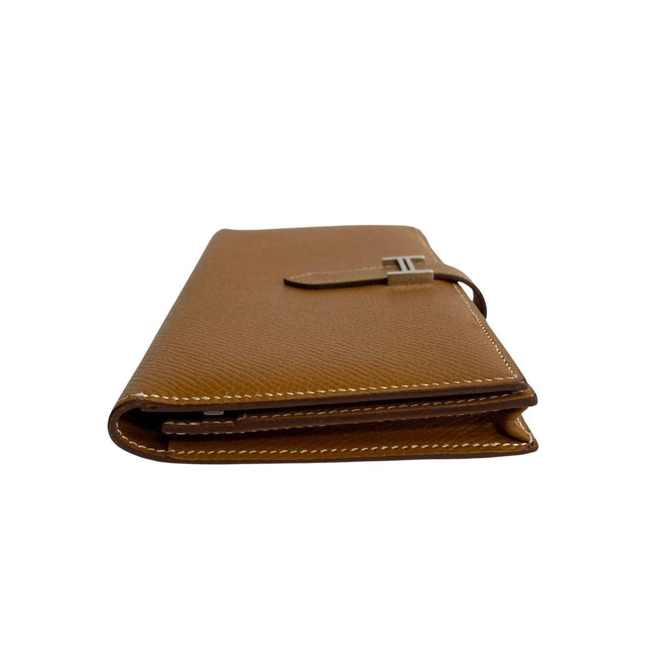 HERMES Long Wallet Purse leather Brown Beansufla