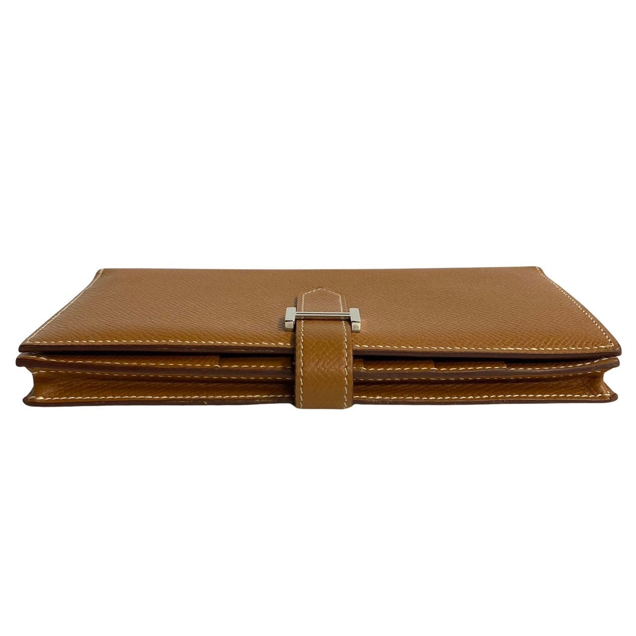 HERMES Long Wallet Purse leather Brown Beansufla