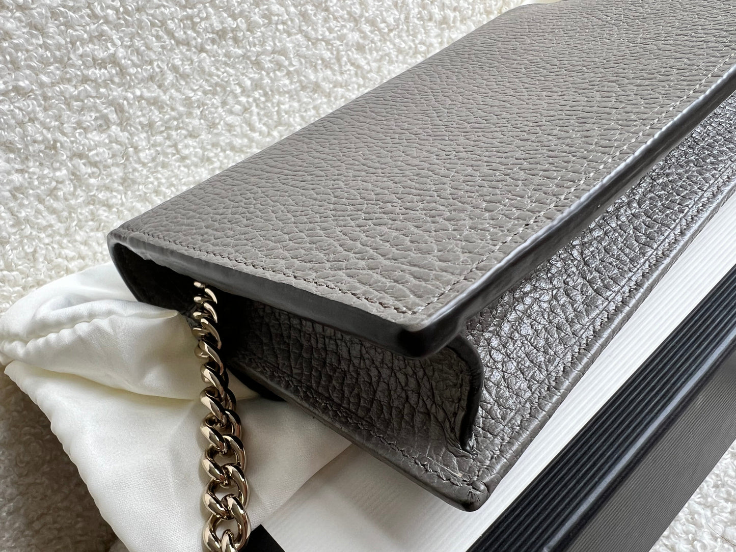 Gucci Dollar Grey Interlocking Chain Wallet