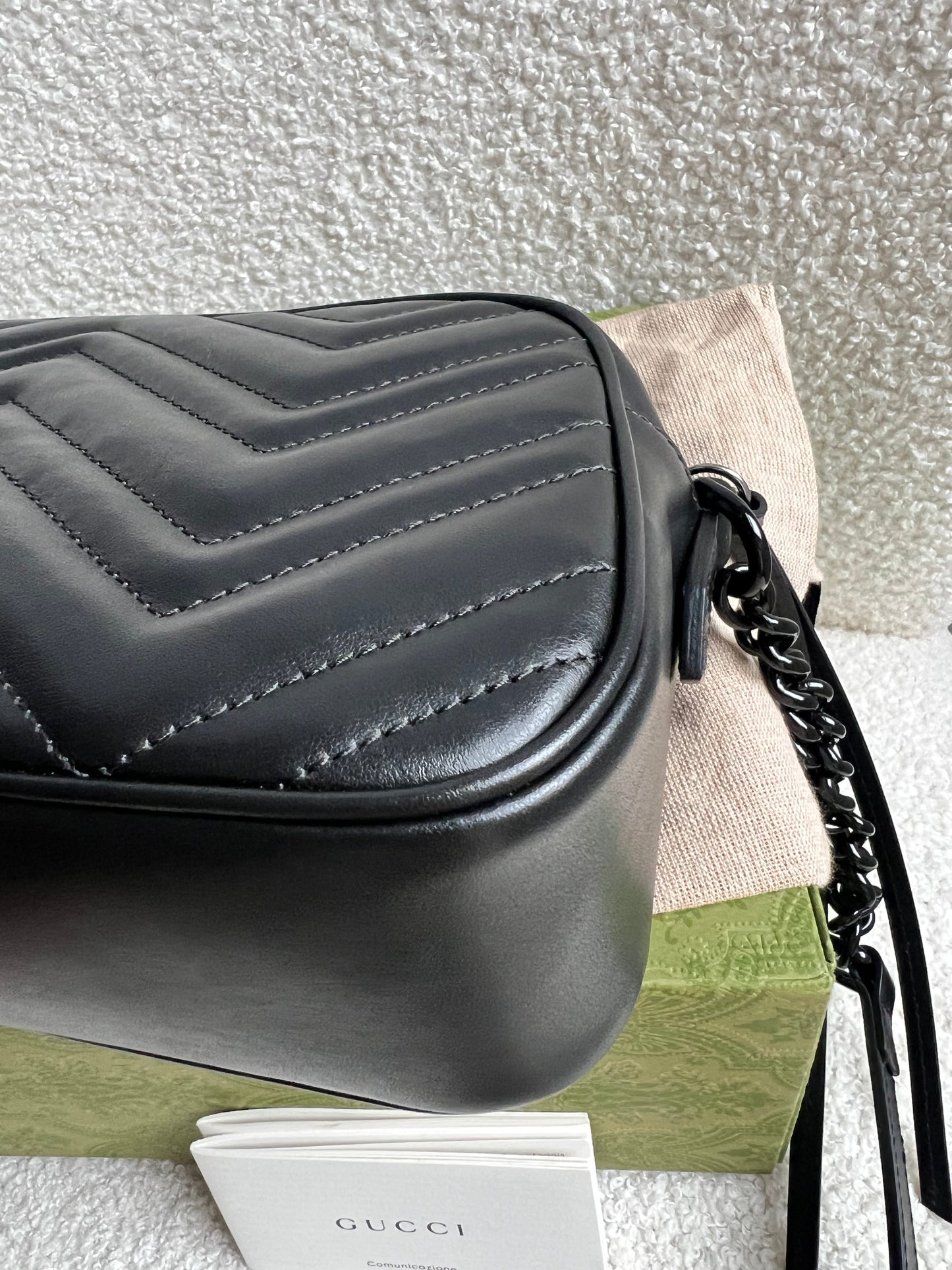 Gucci GG Black on Black Marmont Small Shoulder Bag (RRP £1340)
