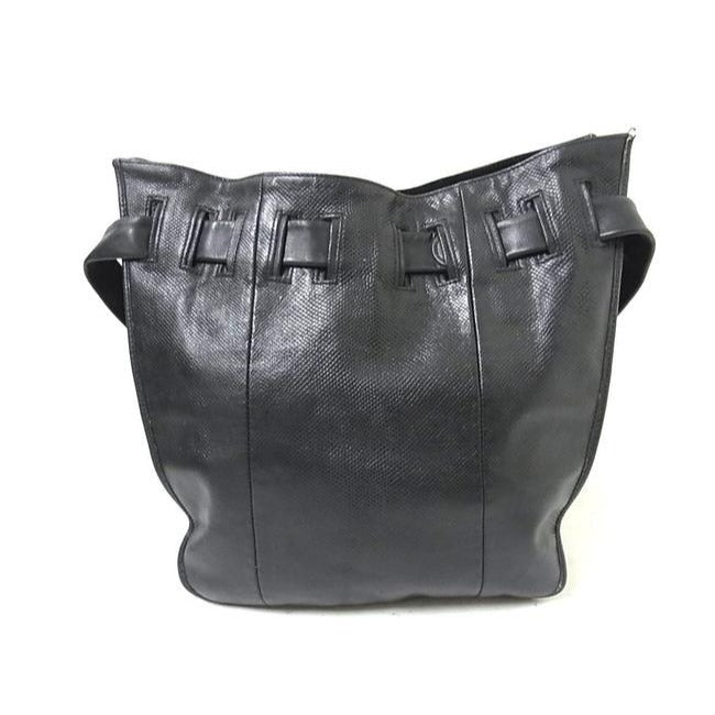 Gucci vintage Tom Ford black snakeskin leather drawstring top bucket bag