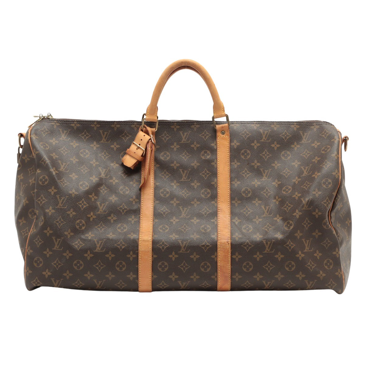 Louis Vuitton Brown Canvas Keepall Bandouli√®re 60 handbag bag
