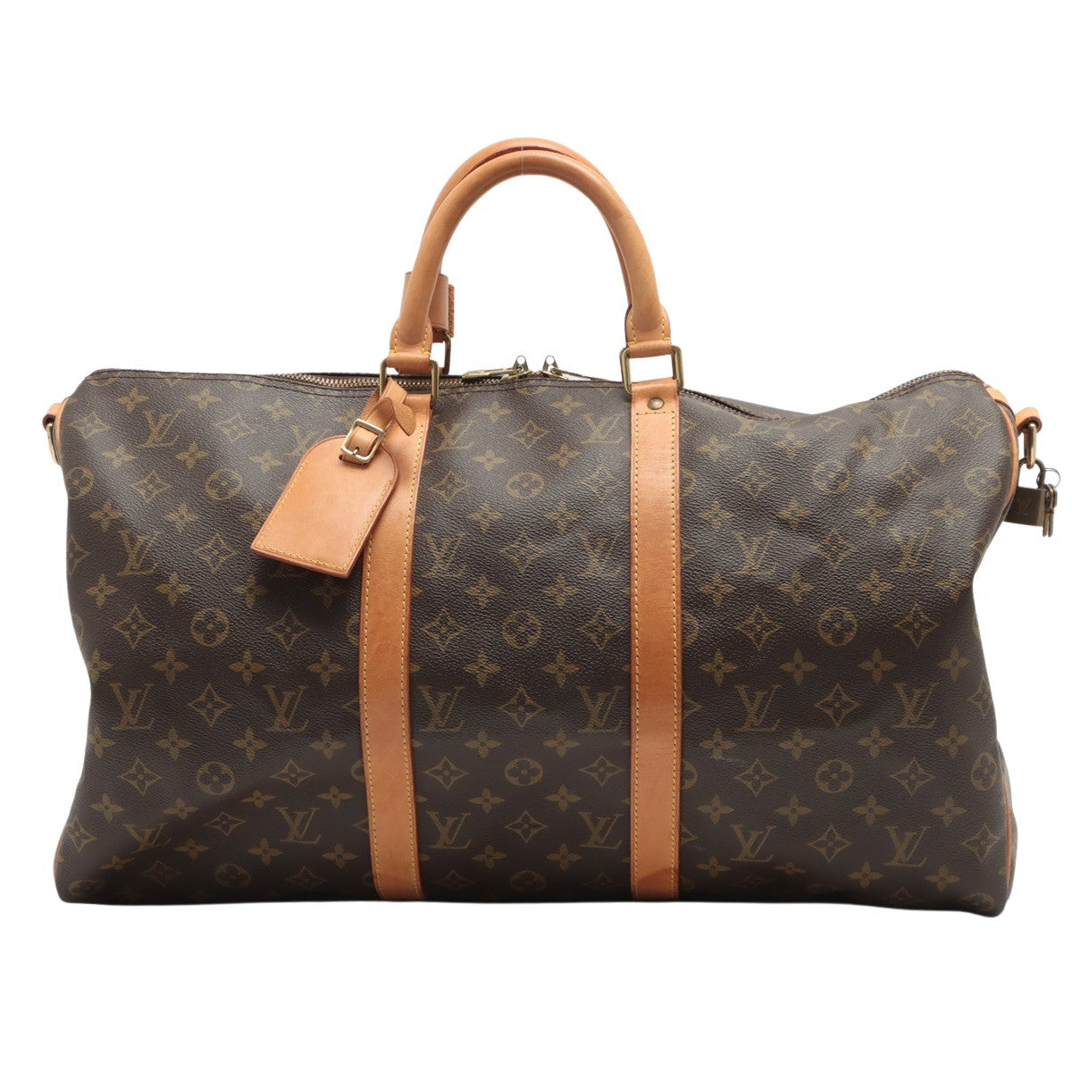 Louis Vuitton Brown Canvas Keepall Bandouliere 50 handbag bag