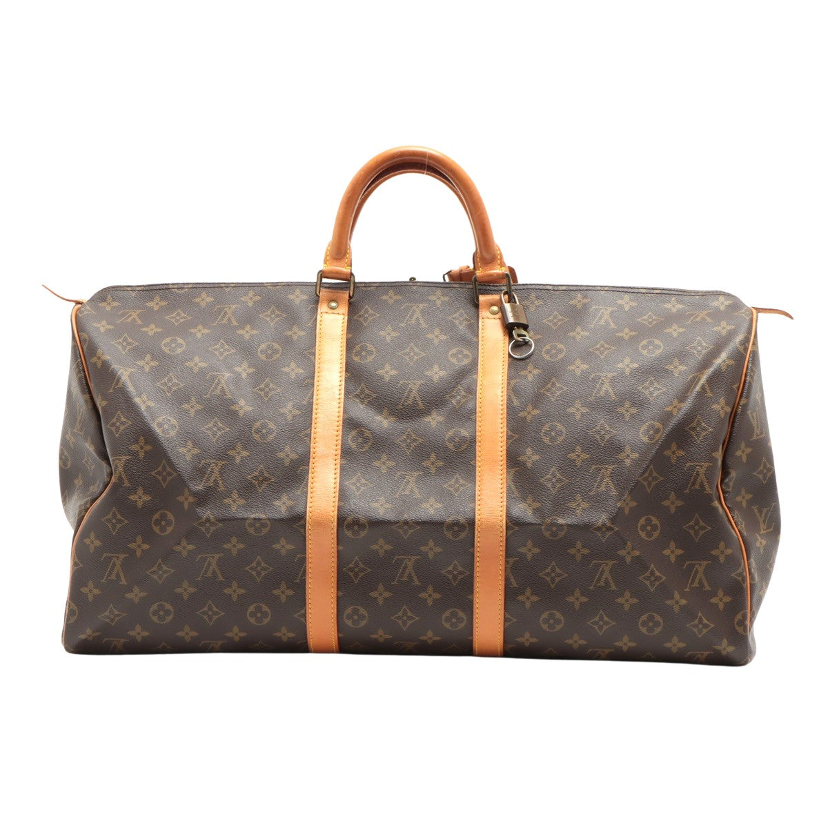 Louis Vuitton Brown Canvas Keepall 55 handbag bag