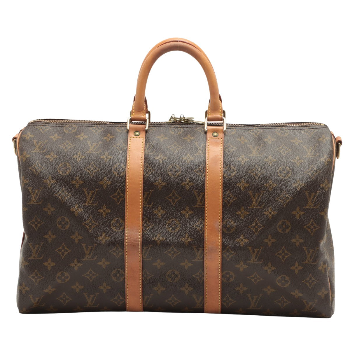 Louis Vuitton Brown Canvas Keepall Bandouliere 45 handbag bag