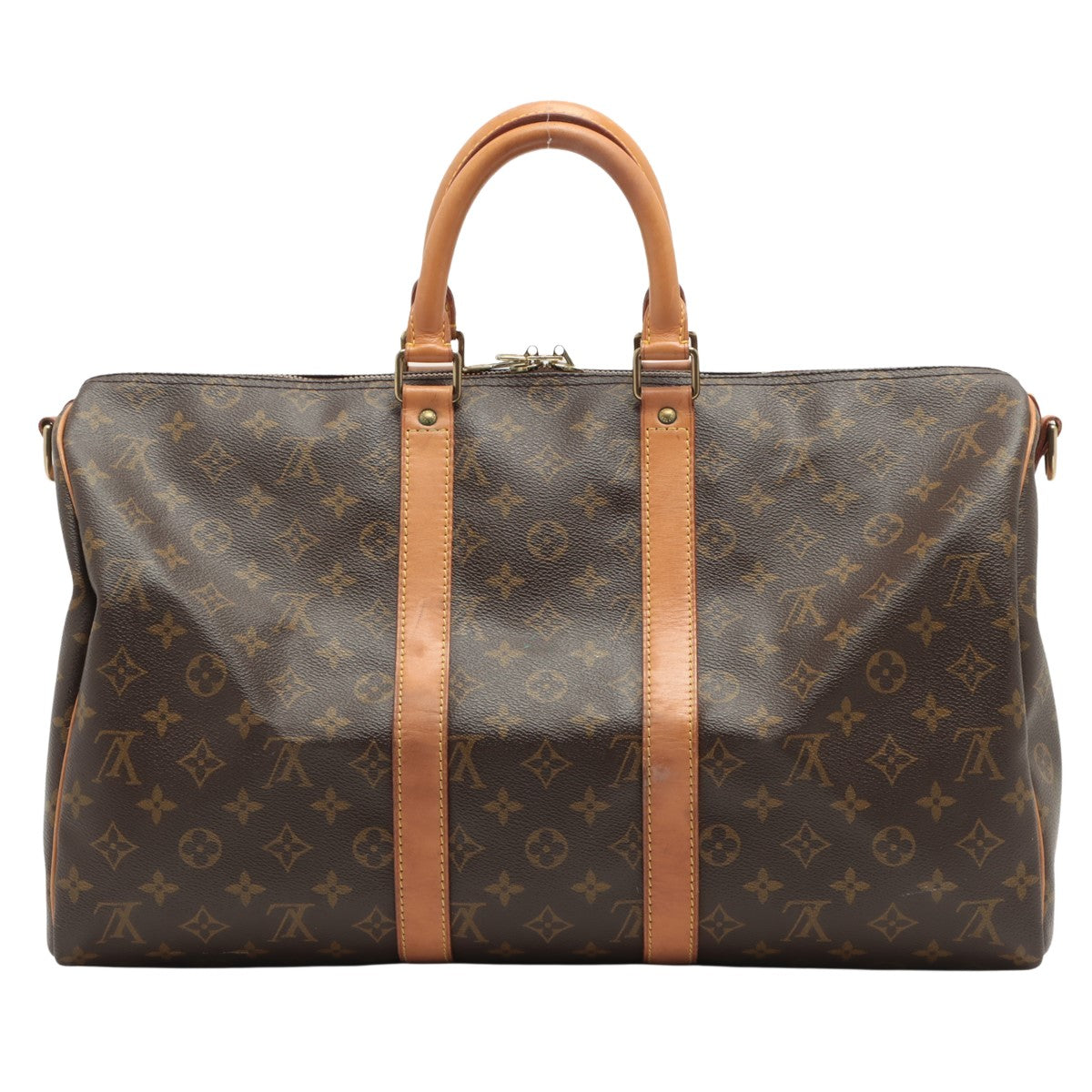 Louis Vuitton Brown Canvas Keepall Bandouliere 45 handbag bag
