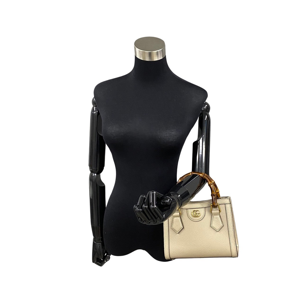 GUCCI Shoulder Bag leather beige Diana Mini Tote