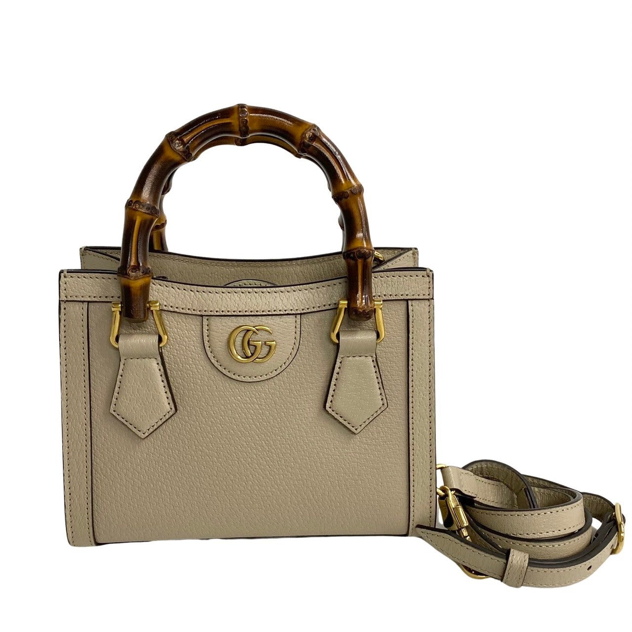 GUCCI Shoulder Bag leather beige Diana Mini Tote