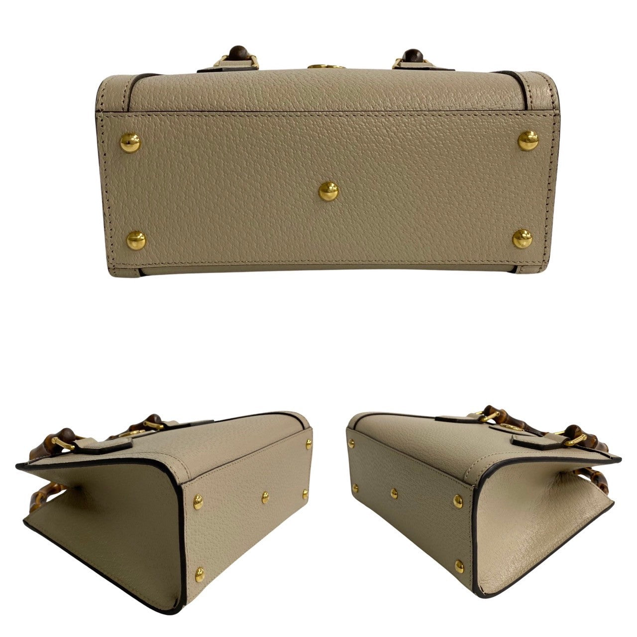 GUCCI Shoulder Bag leather beige Diana Mini Tote